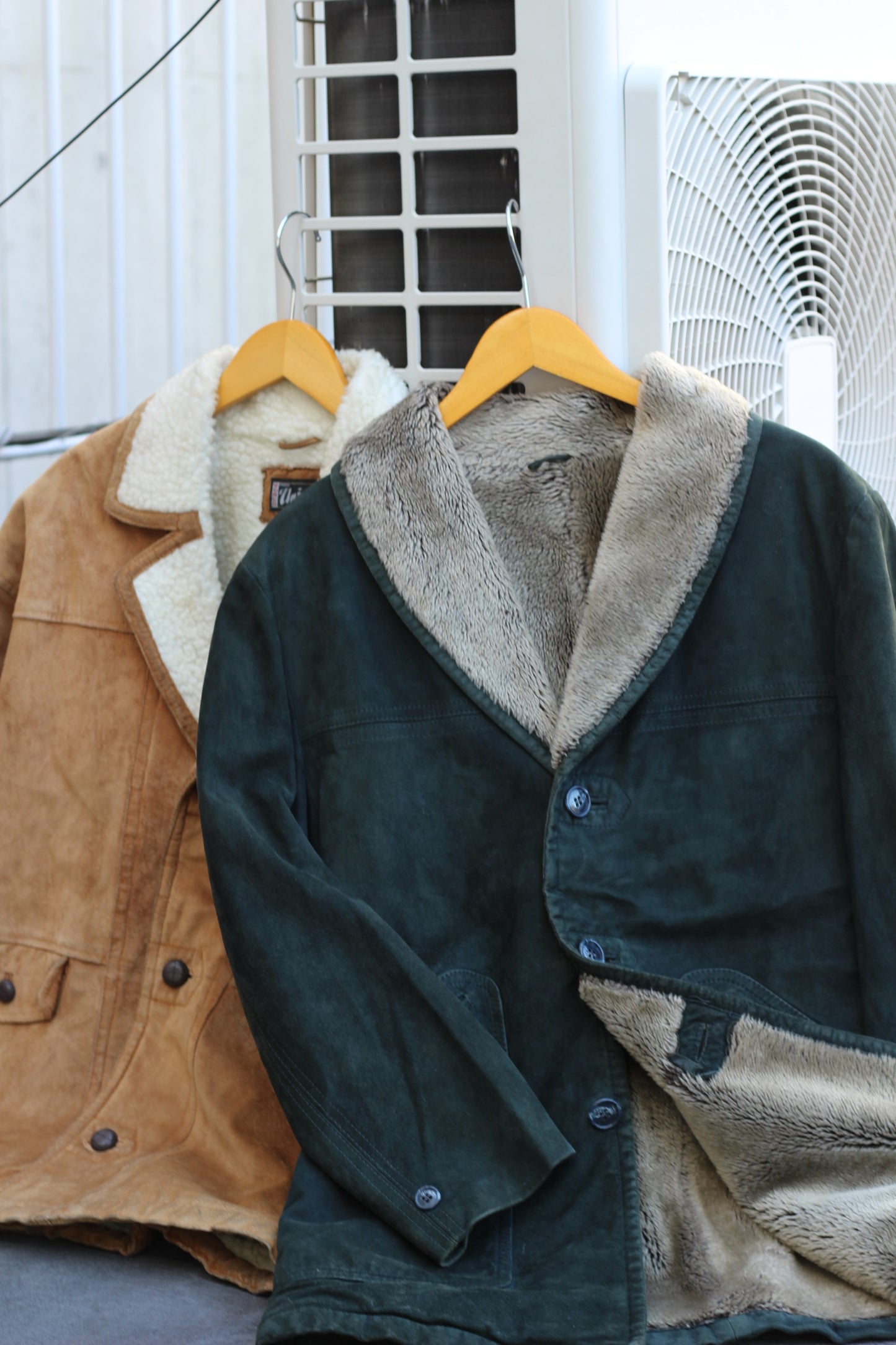 Men's Vintage Boa Suede Leather Lunch Coat x4点