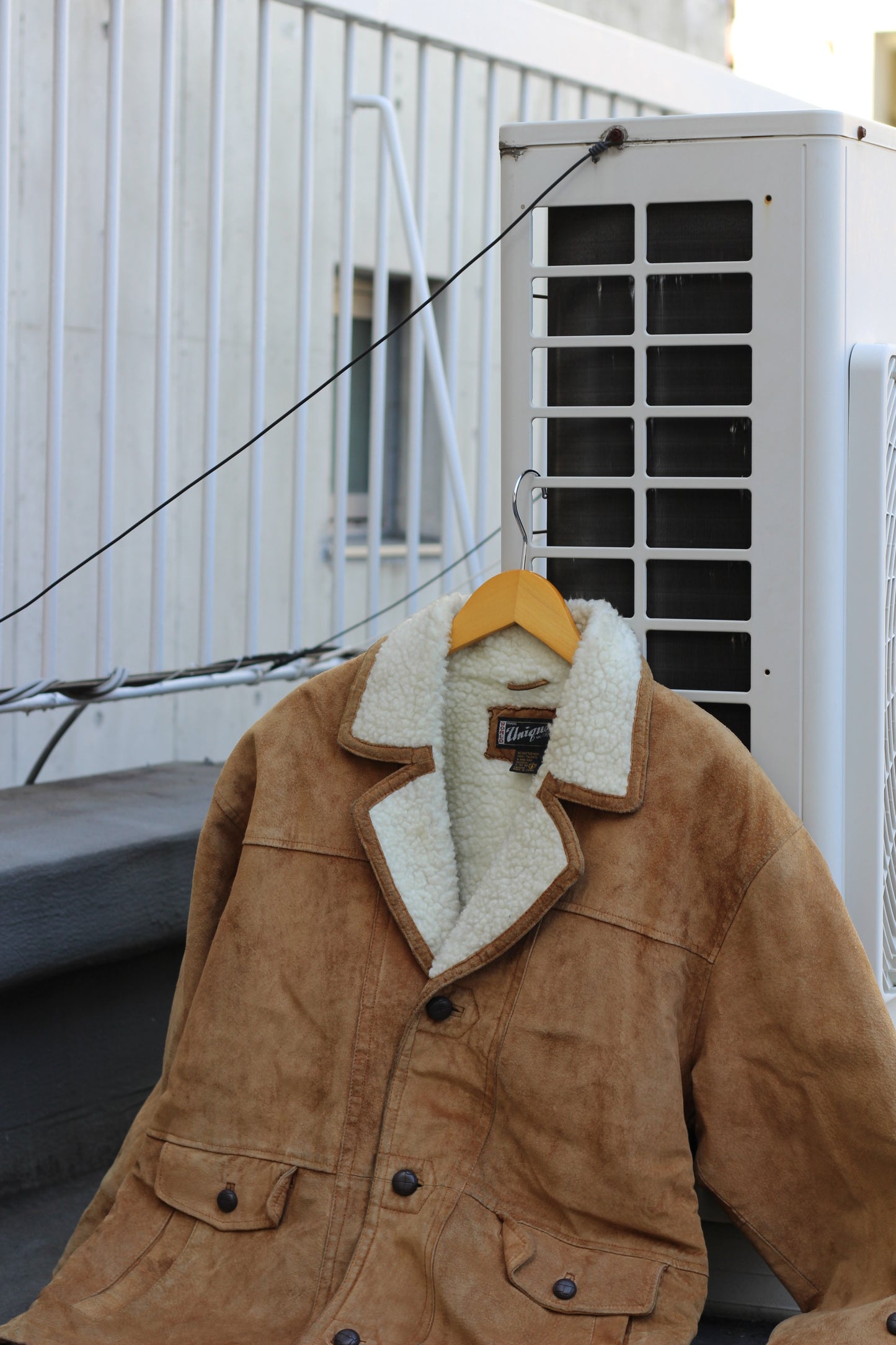 Men's Vintage Boa Suede Leather Lunch Coat x4点