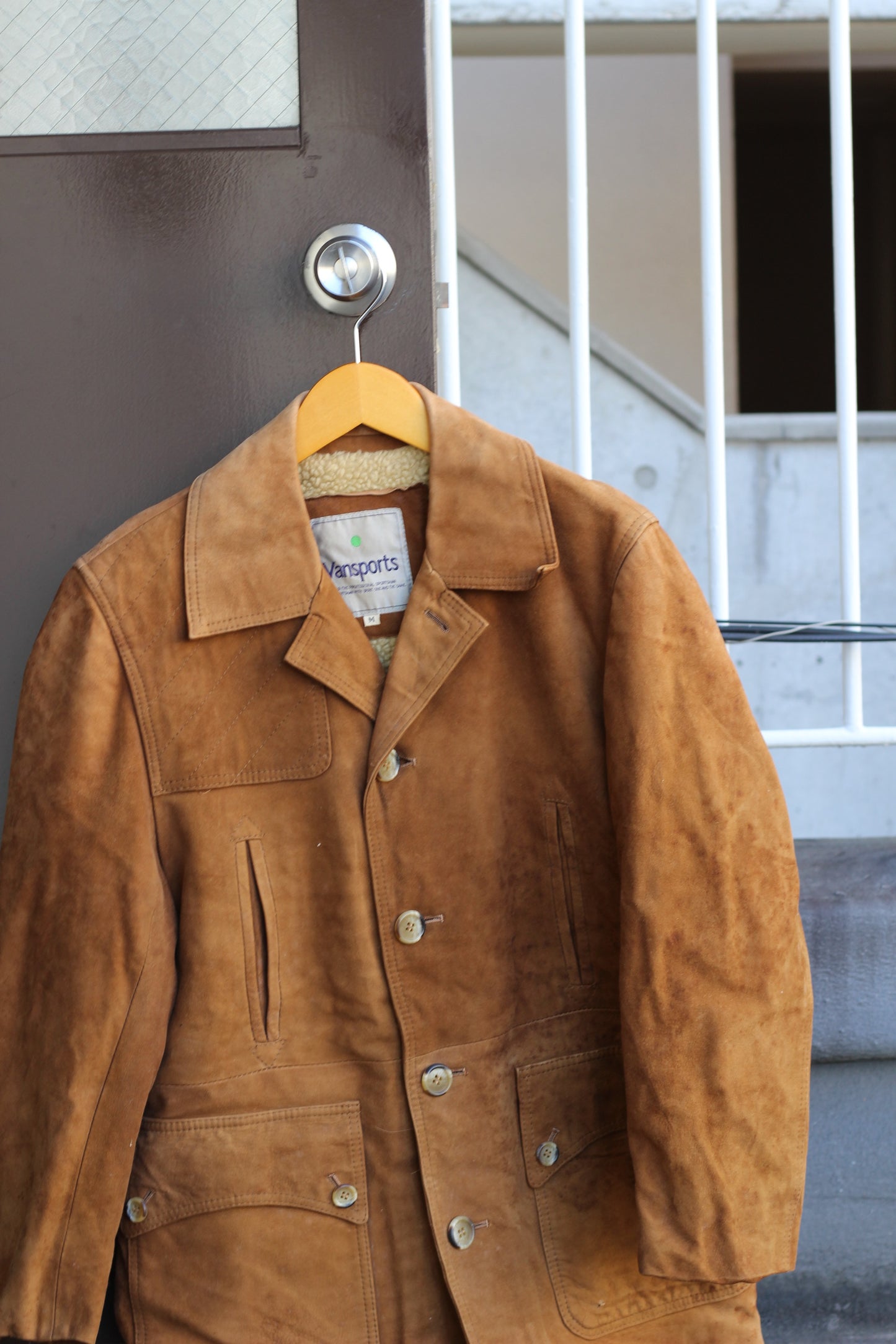 Men's Vintage Boa Suede Leather Lunch Coat x4点