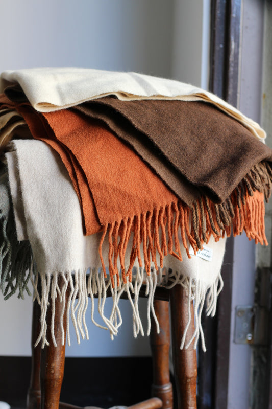 100% Cashmere Beige Brown Muffler x7点