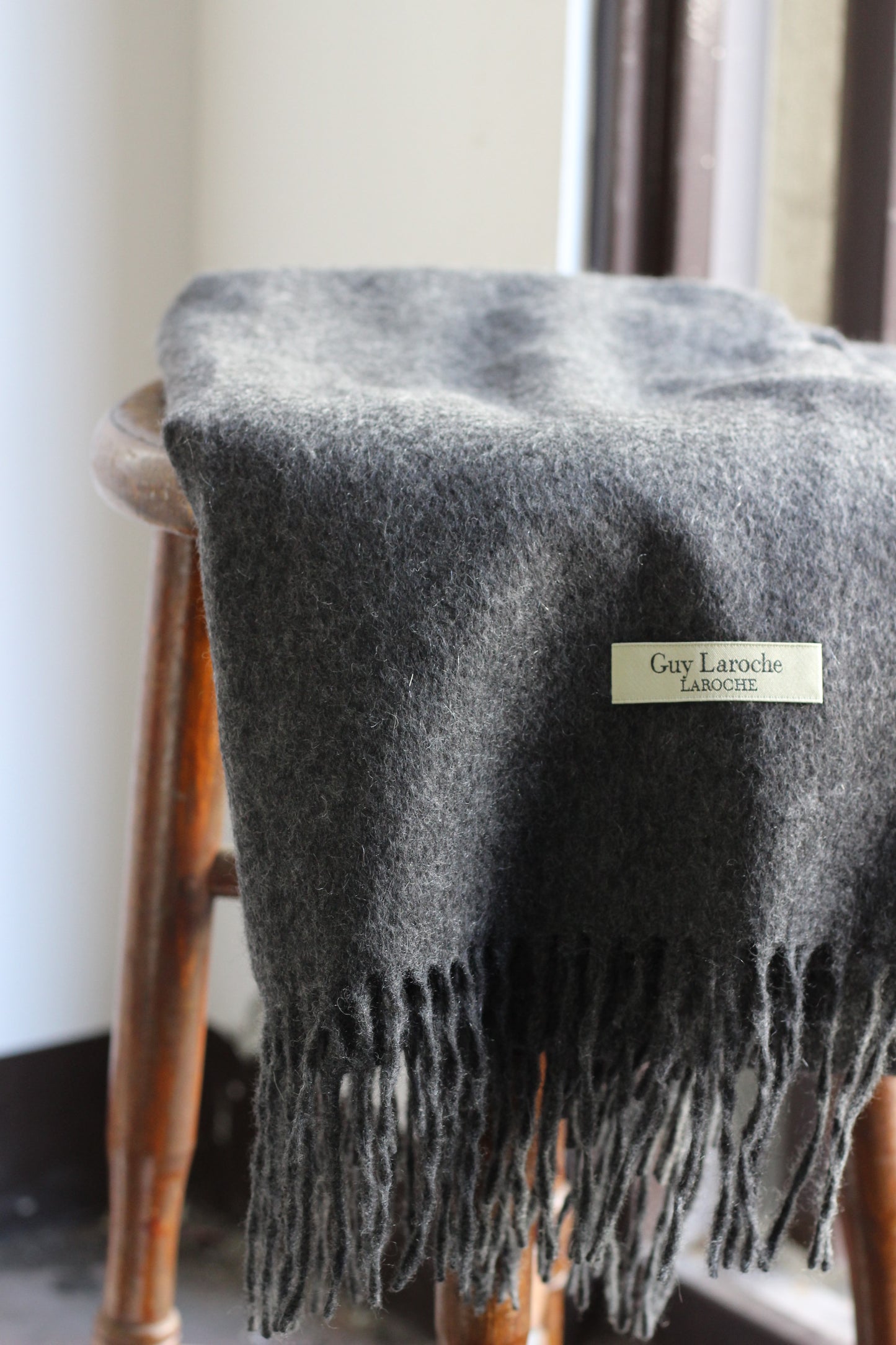 100% Cashmere Grey Navy Muffler x4点