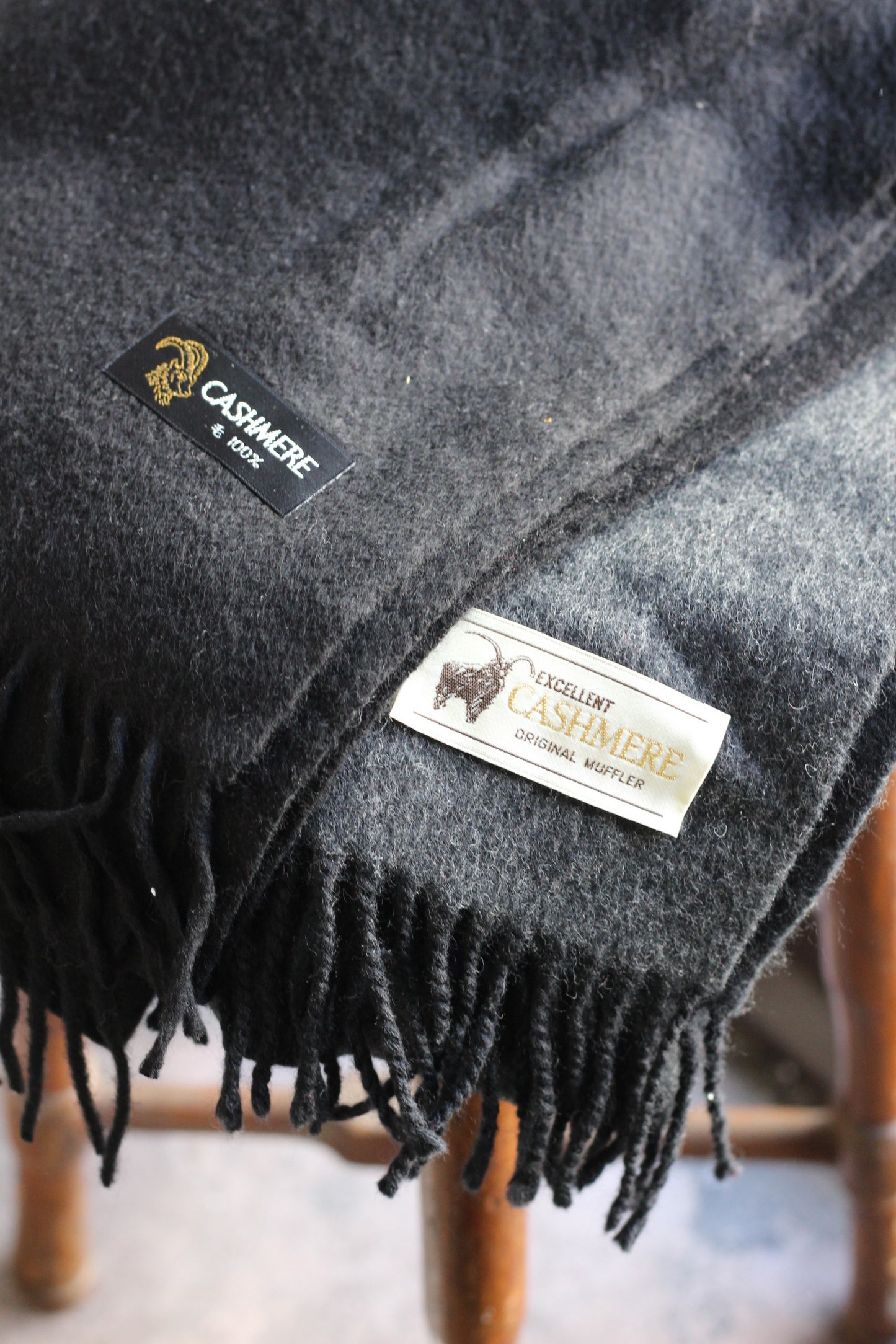 100% Cashmere Black Muffler x9点