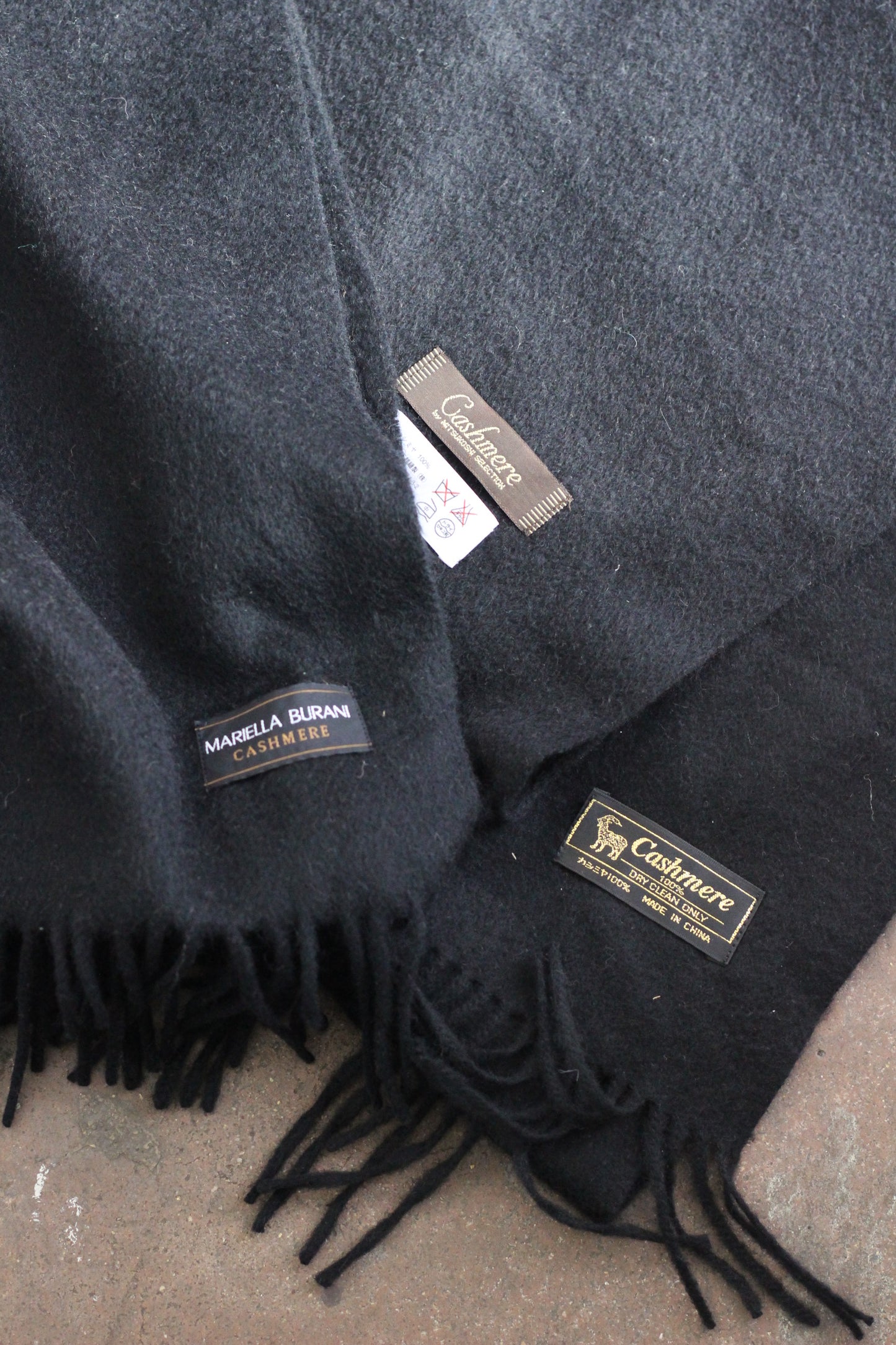 100% Cashmere Black Muffler x9点