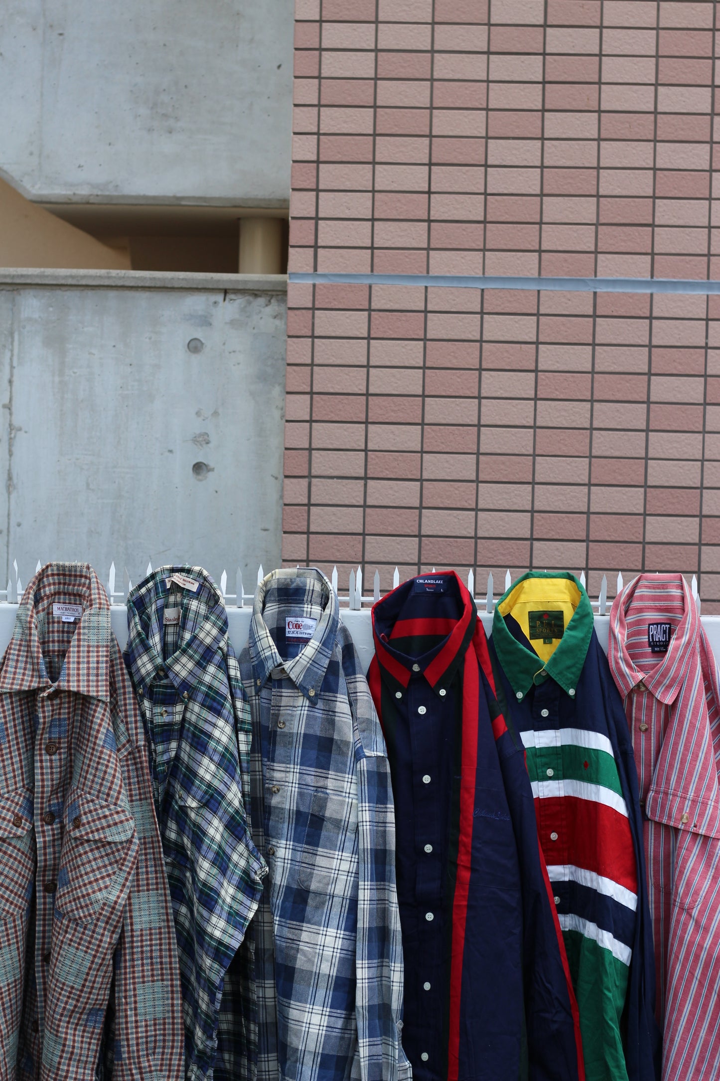 90's Men's Vintage Check & Stripe Shirt x6点