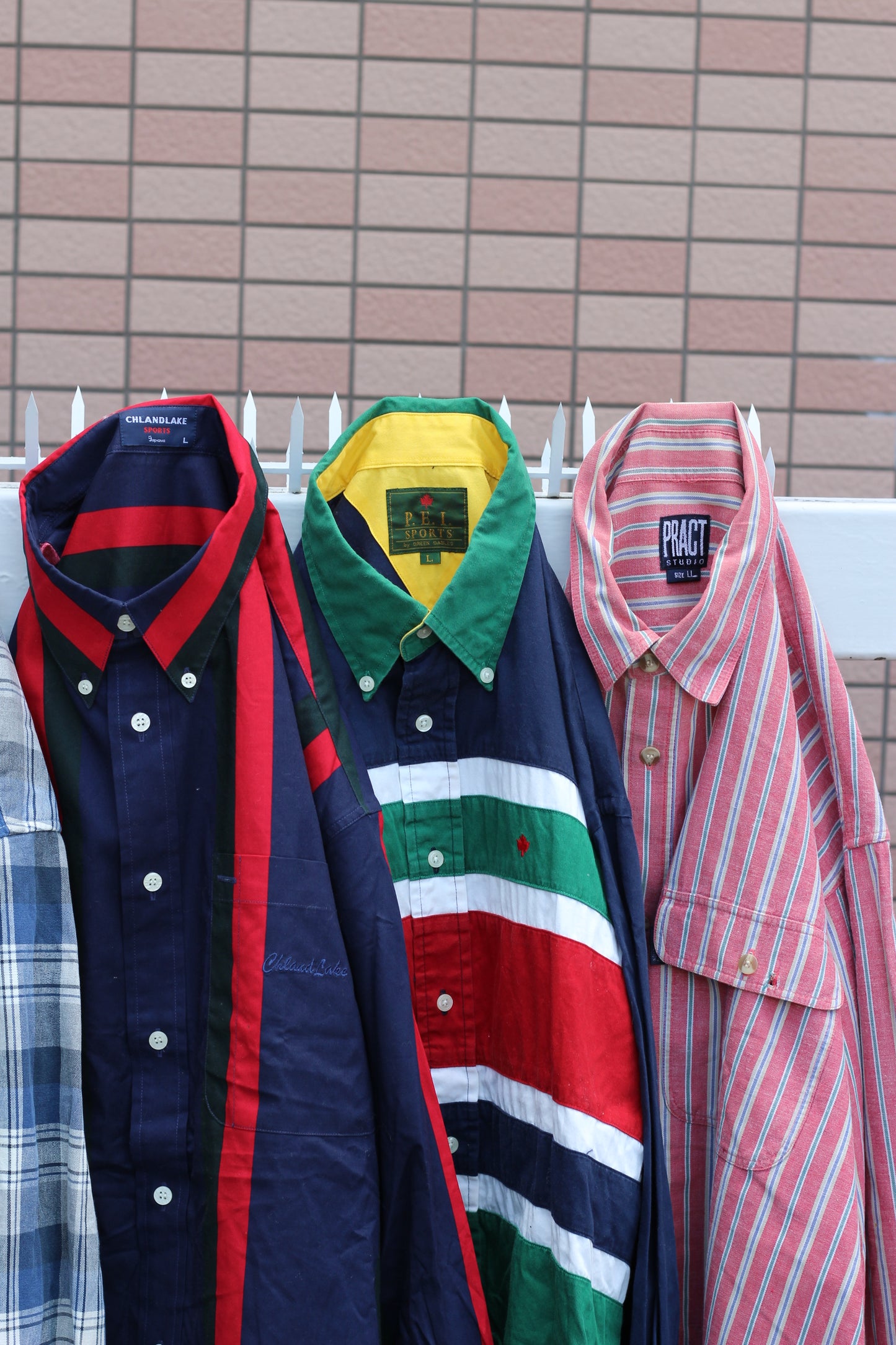 90's Men's Vintage Check & Stripe Shirt x6点
