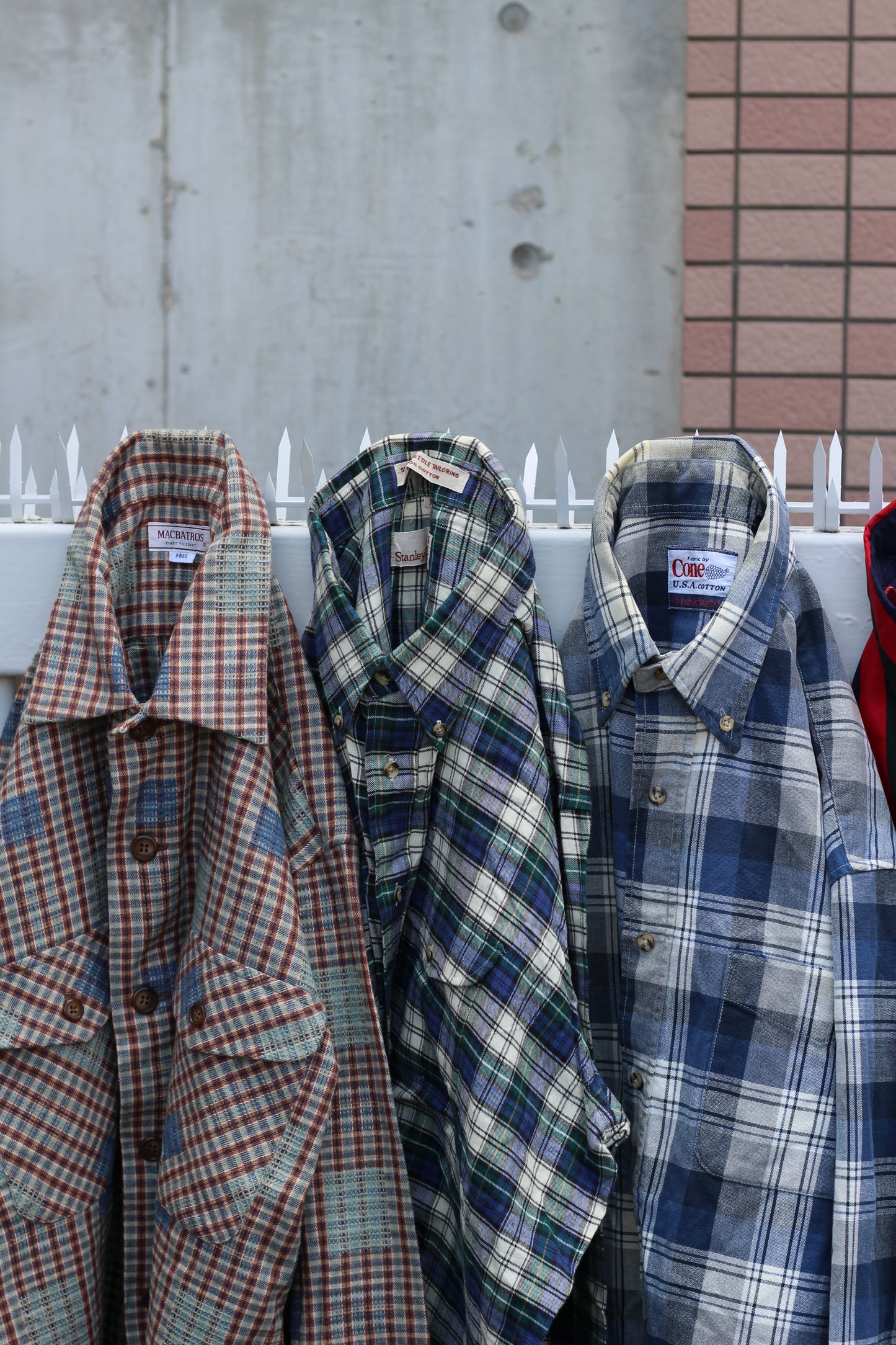 90's Men's Vintage Check & Stripe Shirt x6点