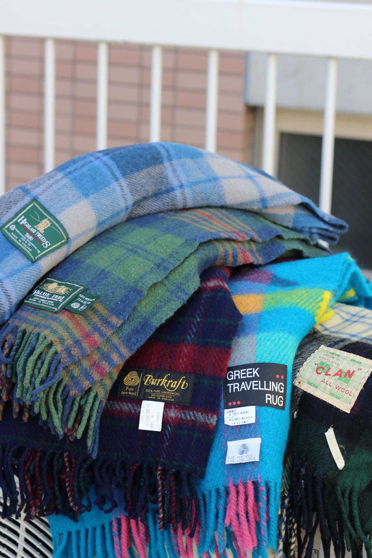 UK Vintage Blanket & Muffler x7点