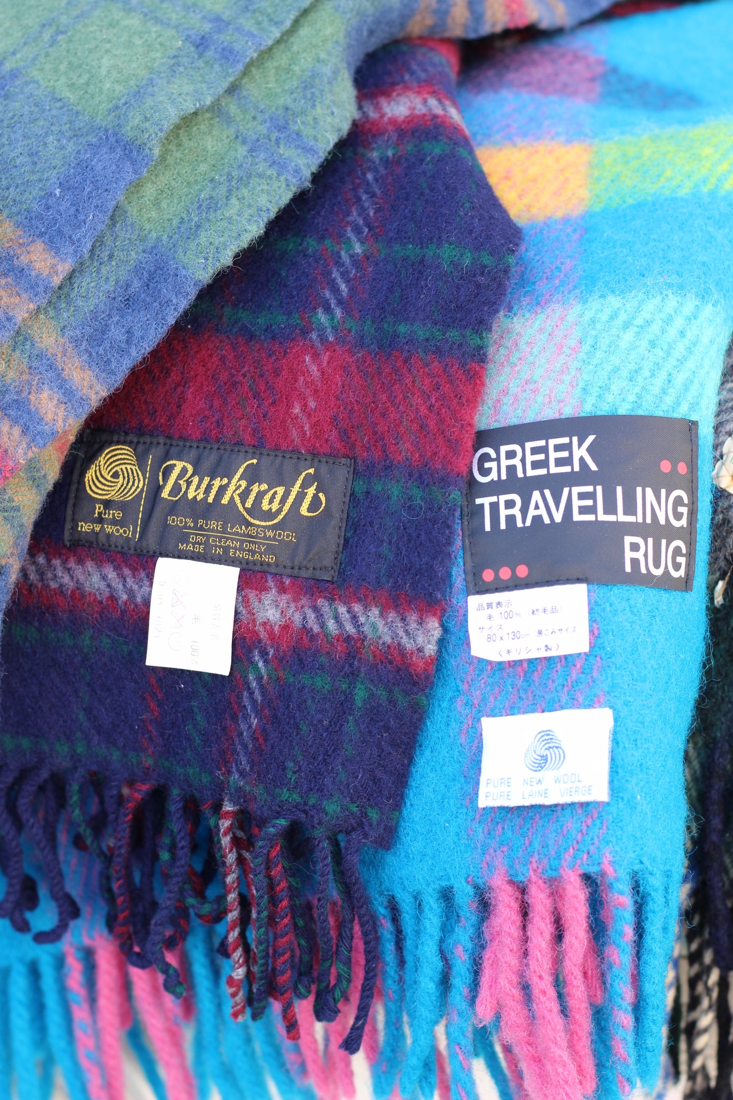 UK Vintage Blanket & Muffler x7点