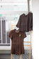 Vintage Brown Color Short Sleeve Blouse x6点