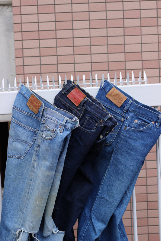 Made in USA Levi's & Lee & high grade denim pants x3点