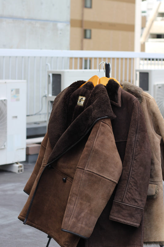 Men's Vintage mouton Coat x3点