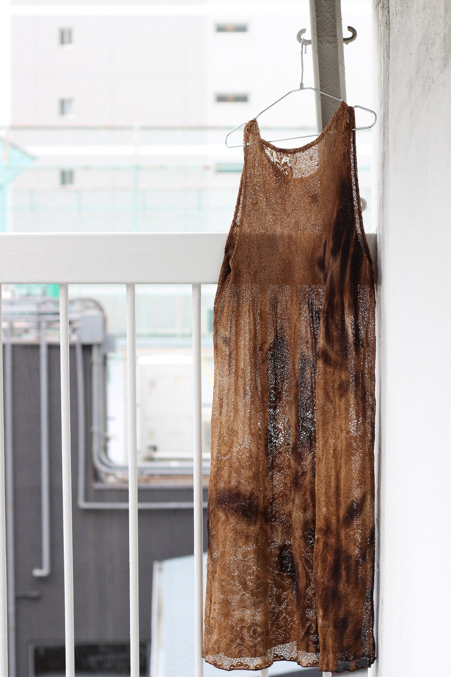 Vintage Brown Flower Design No Sleeve One-Piece x5点