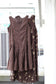 Vintage Brown Flower Design No Sleeve One-Piece x5点