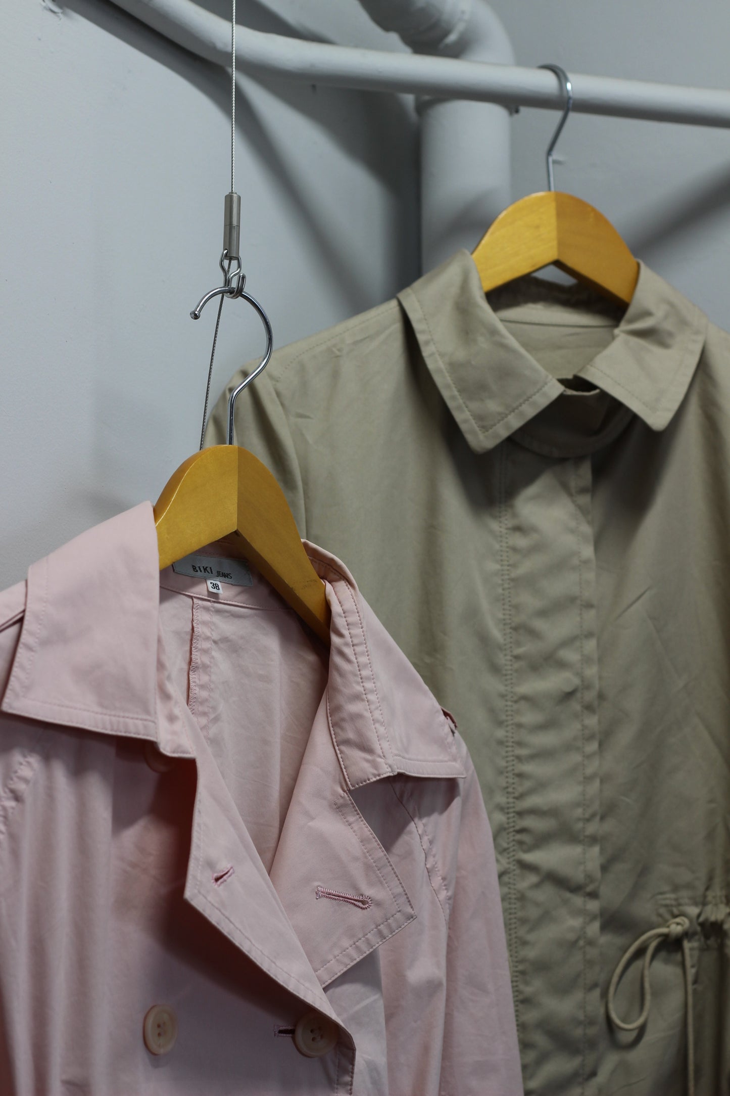 Vintage Ladies Drawstring Trench Coat x2点