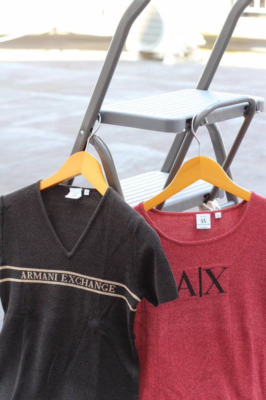 Armani Exchange Women's Summer Knit T-Shirt x2