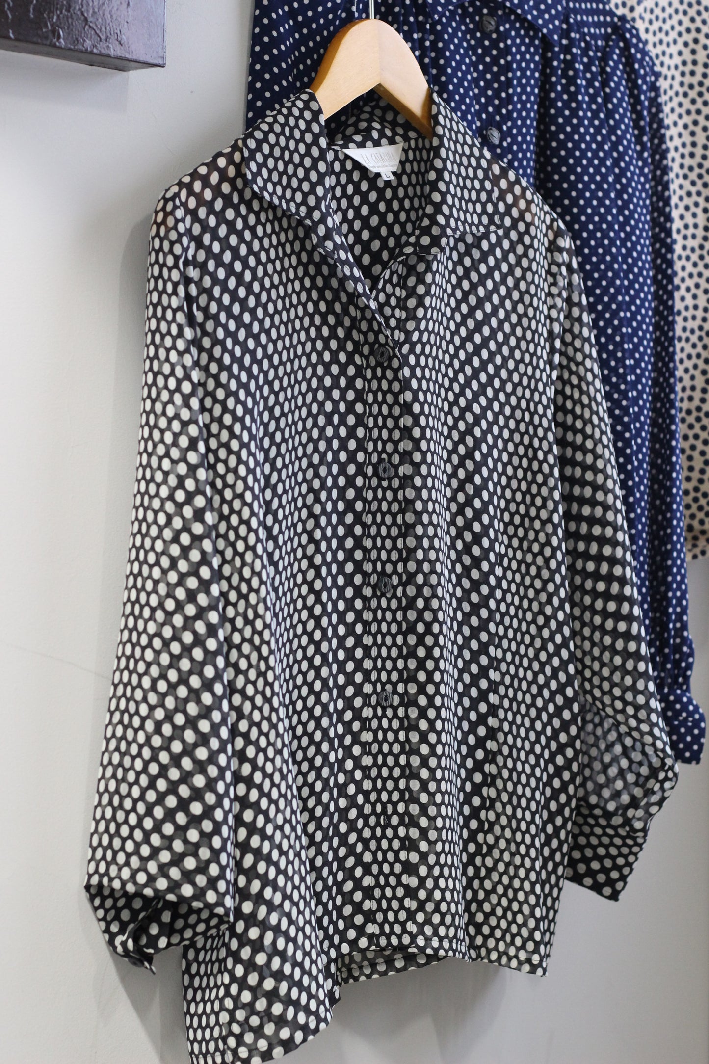 Vintage Dot Long Sleeve Blouse x3点