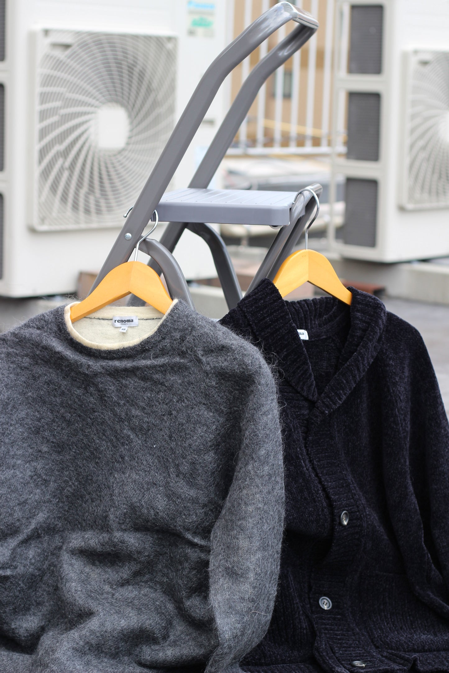 Men's renoma paris mohair & cardigan Vintage Knit x2点