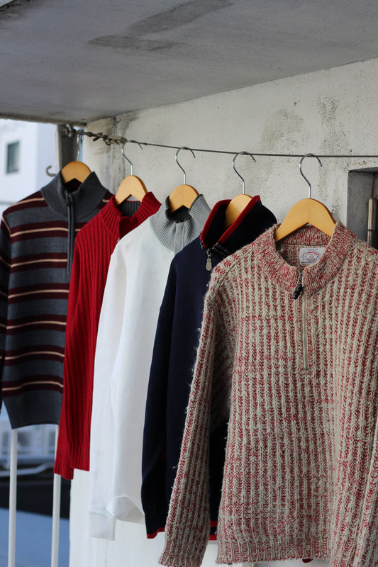 Men's brand half zip Knit x5点