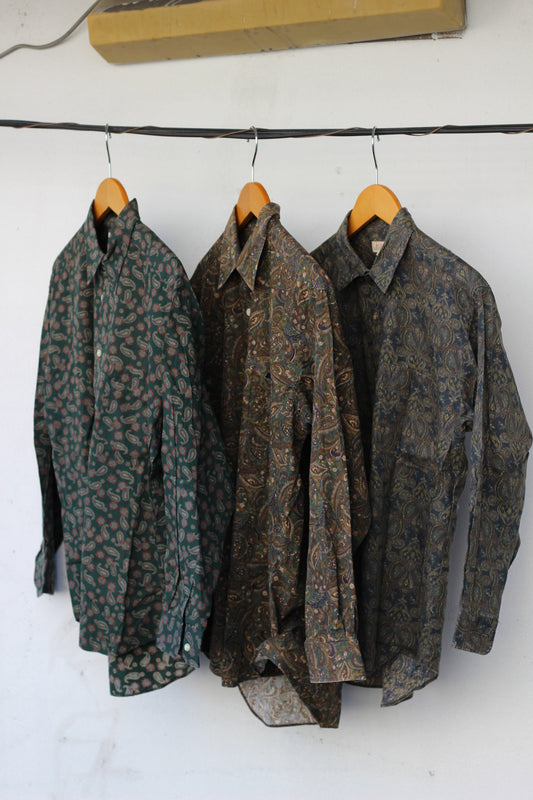 Men's paisley shirt x3点