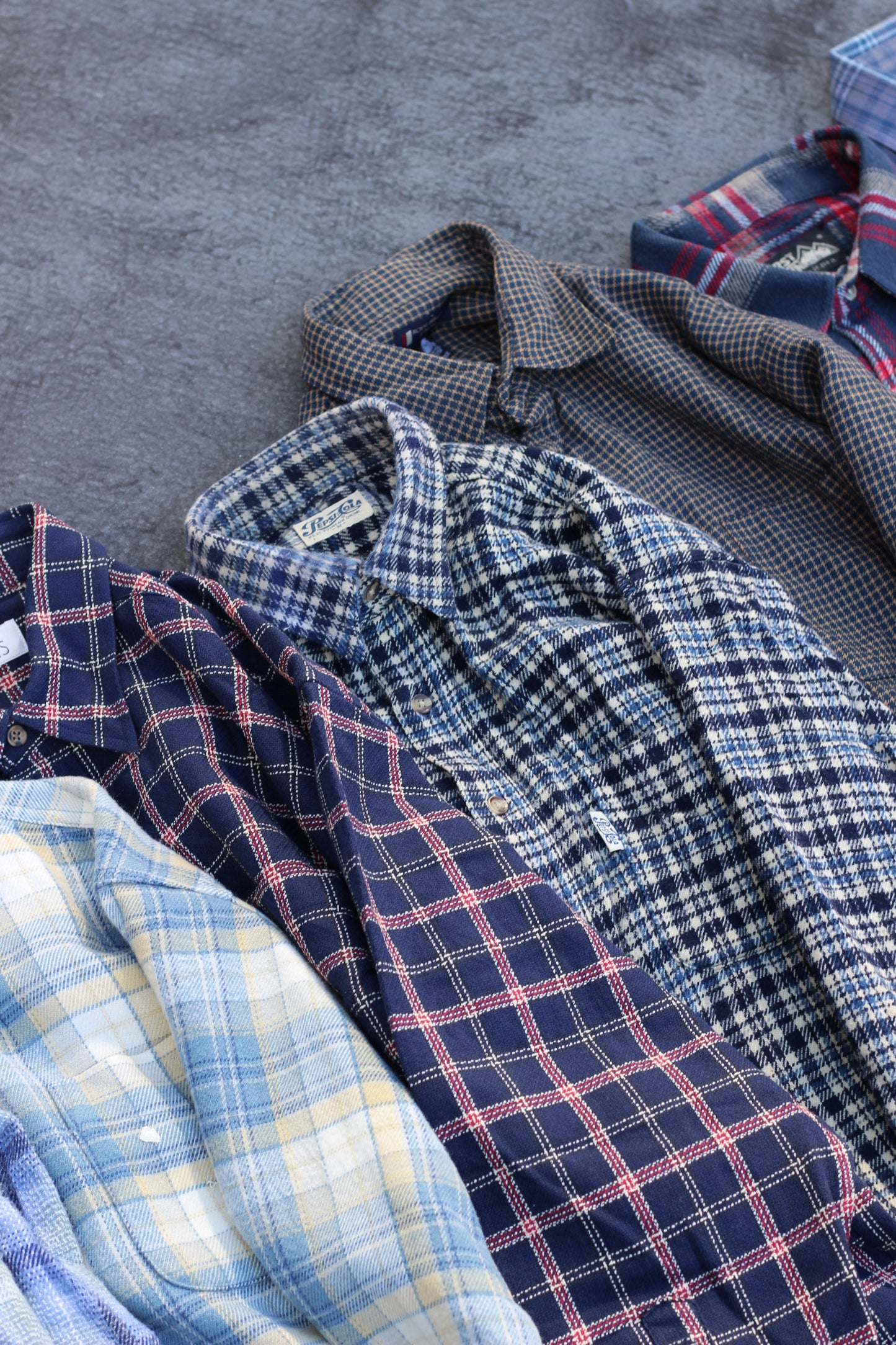 Men's wool blue check shirt x12点