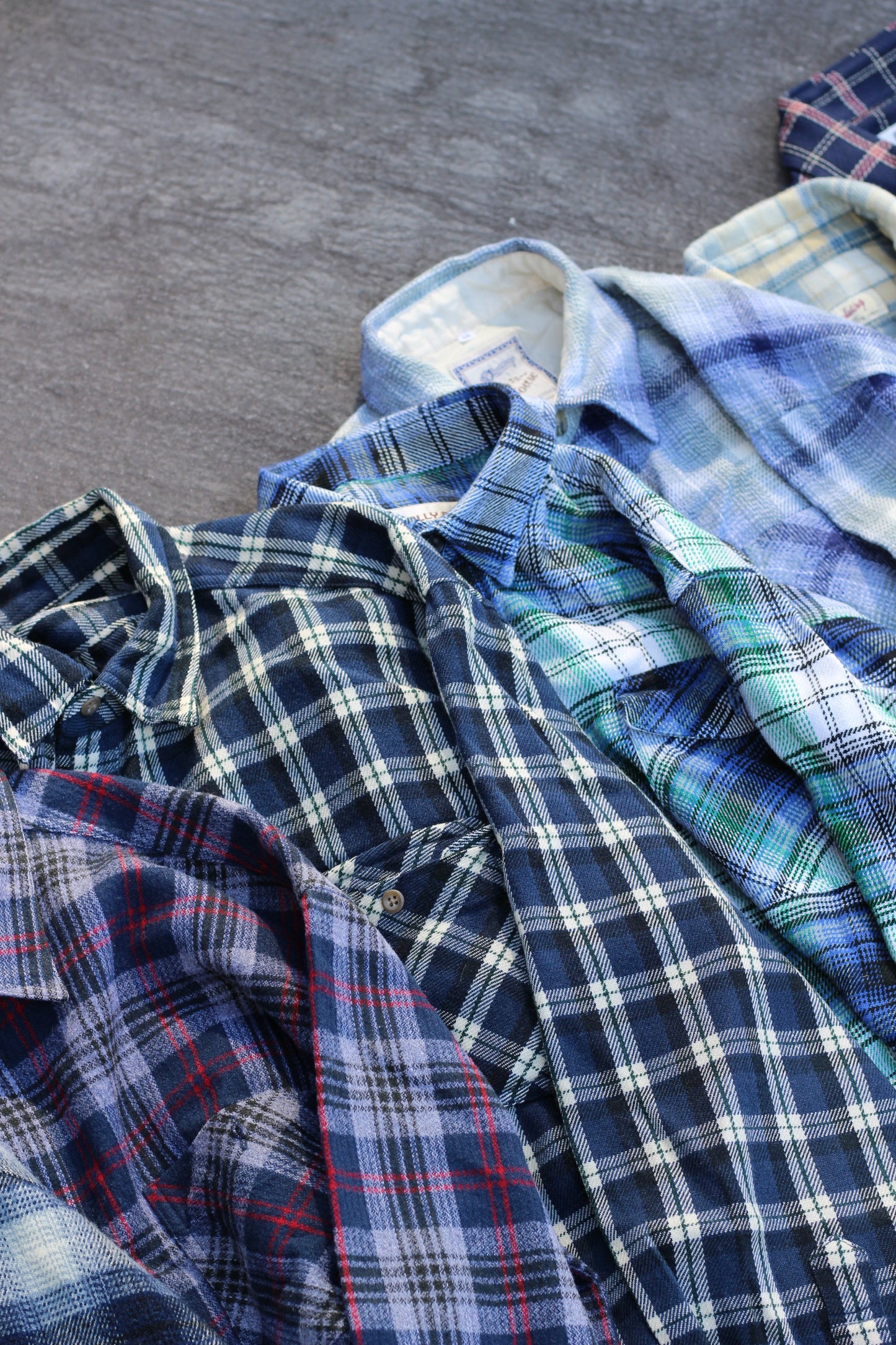 Men's wool blue check shirt x12点