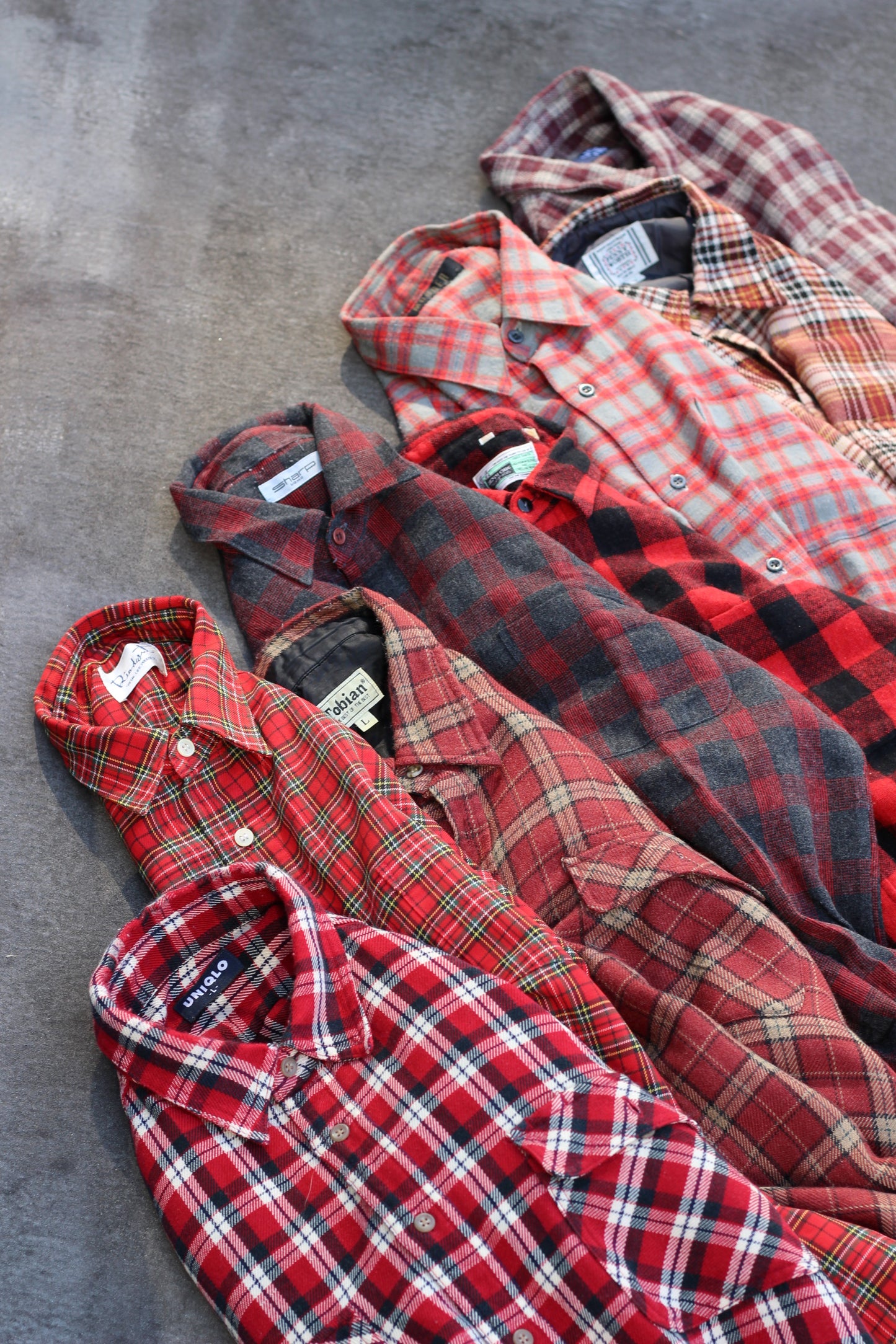 Men's wool red check shirt x8点