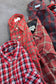 Men's wool red check shirt x8点