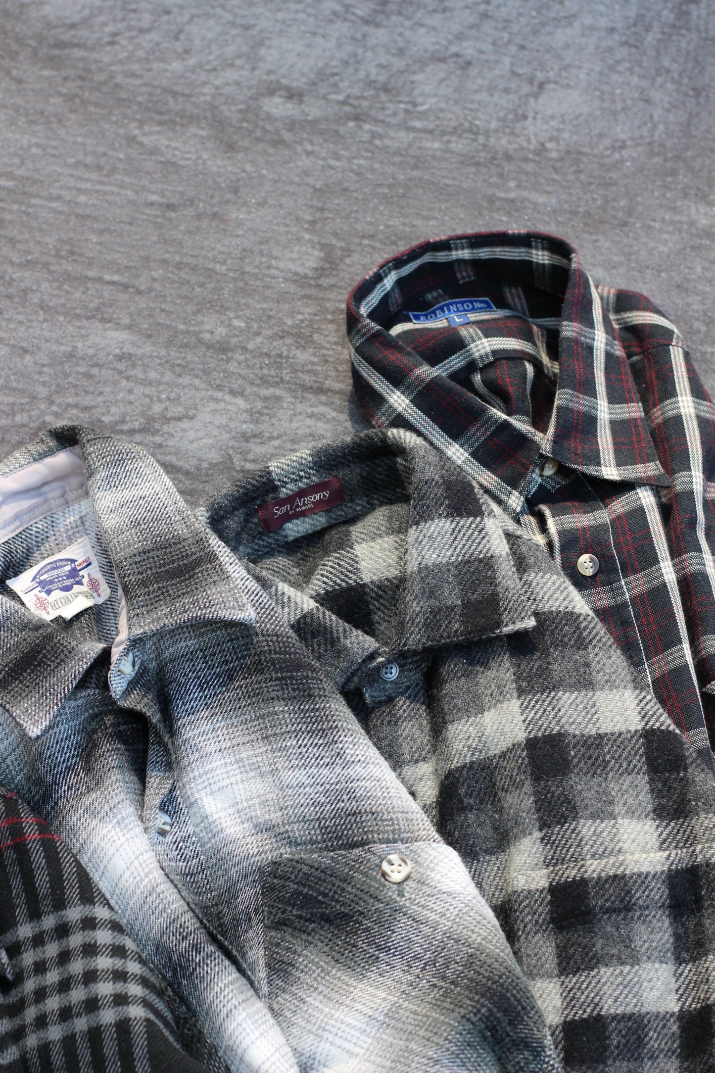 Men's wool black check shirt x5点