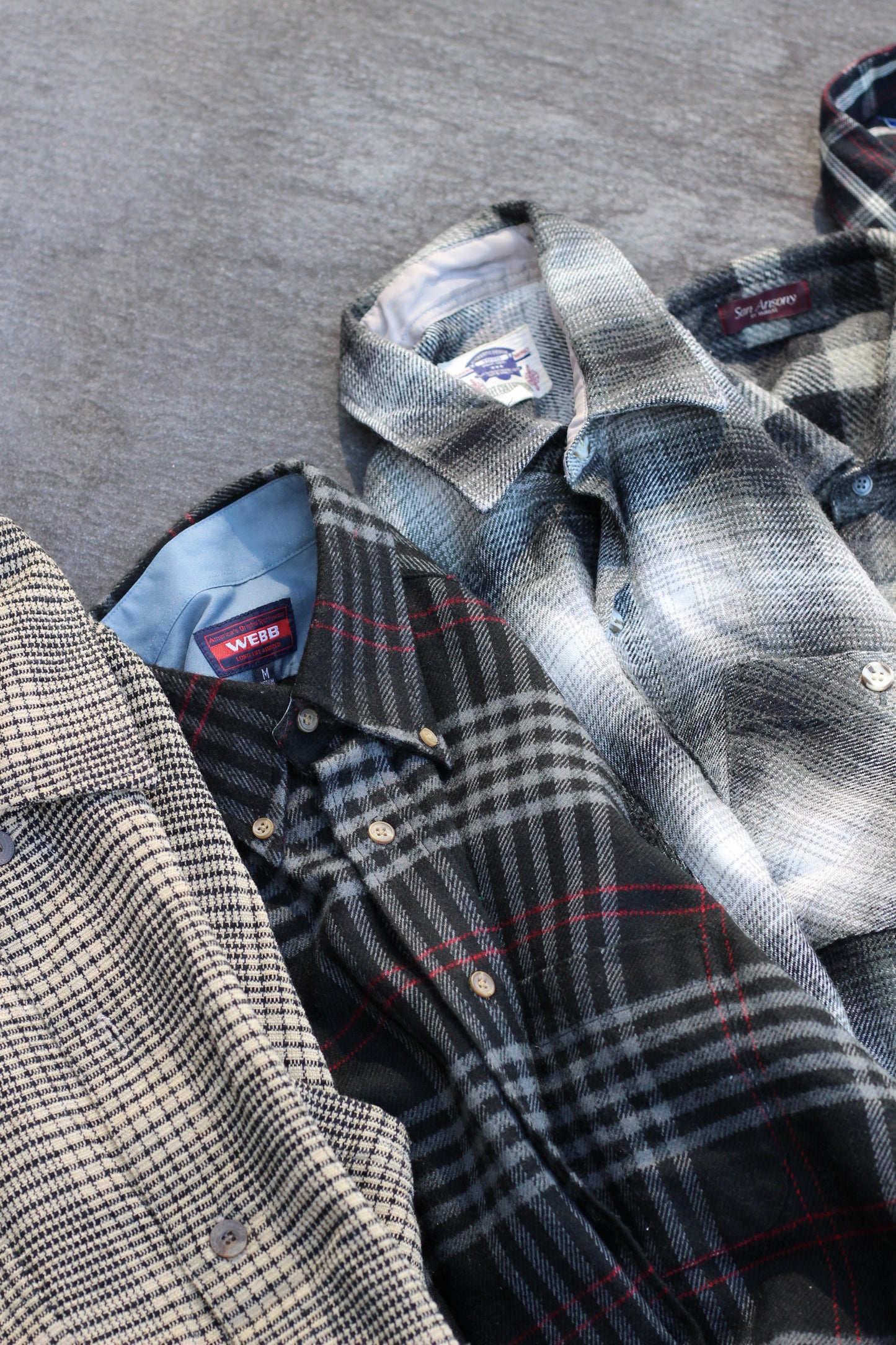 Men's wool black check shirt x5点