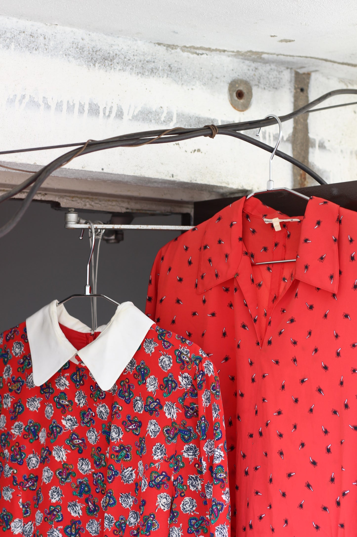 Vintage Red Design Long Sleeve One-Piece x5点