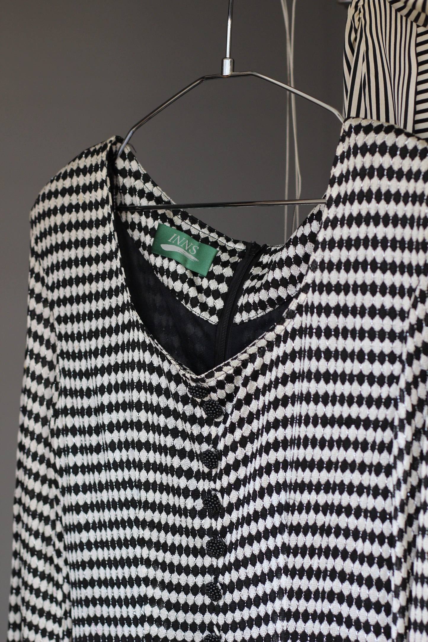 Vintage Black Beige Design Long Sleeve One-Piece x5点