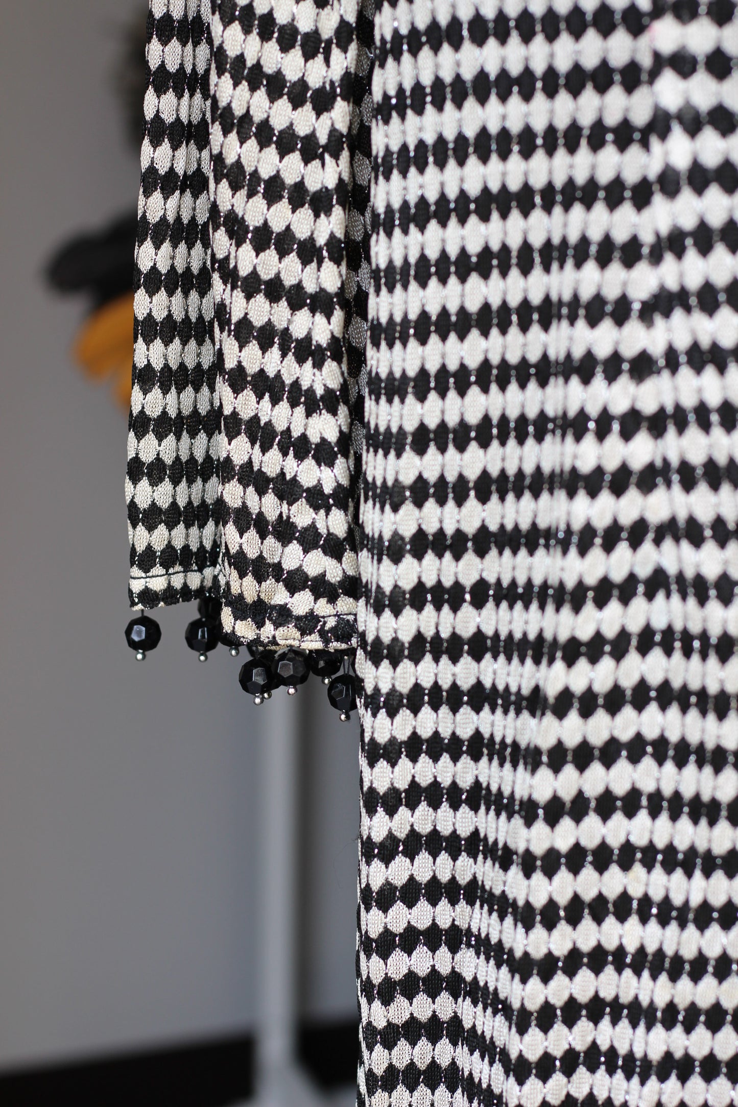 Vintage Black Beige Design Long Sleeve One-Piece x5点