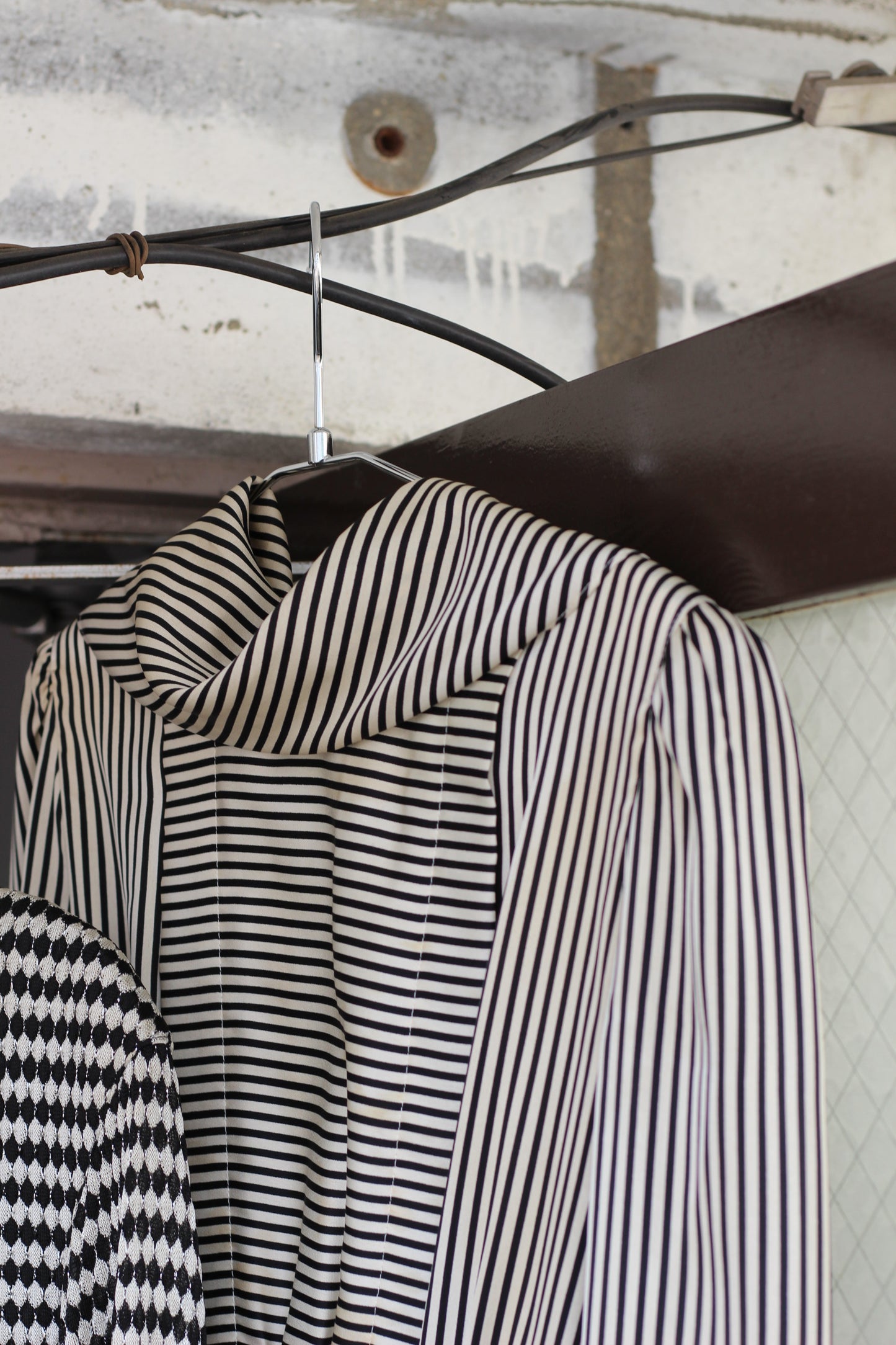 Vintage Black Beige Design Long Sleeve One-Piece x5点