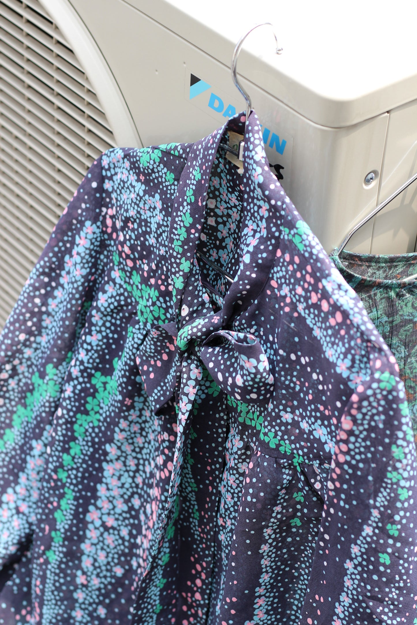 Vintage Blue Flower Design Long Sleeve Blouse x9点