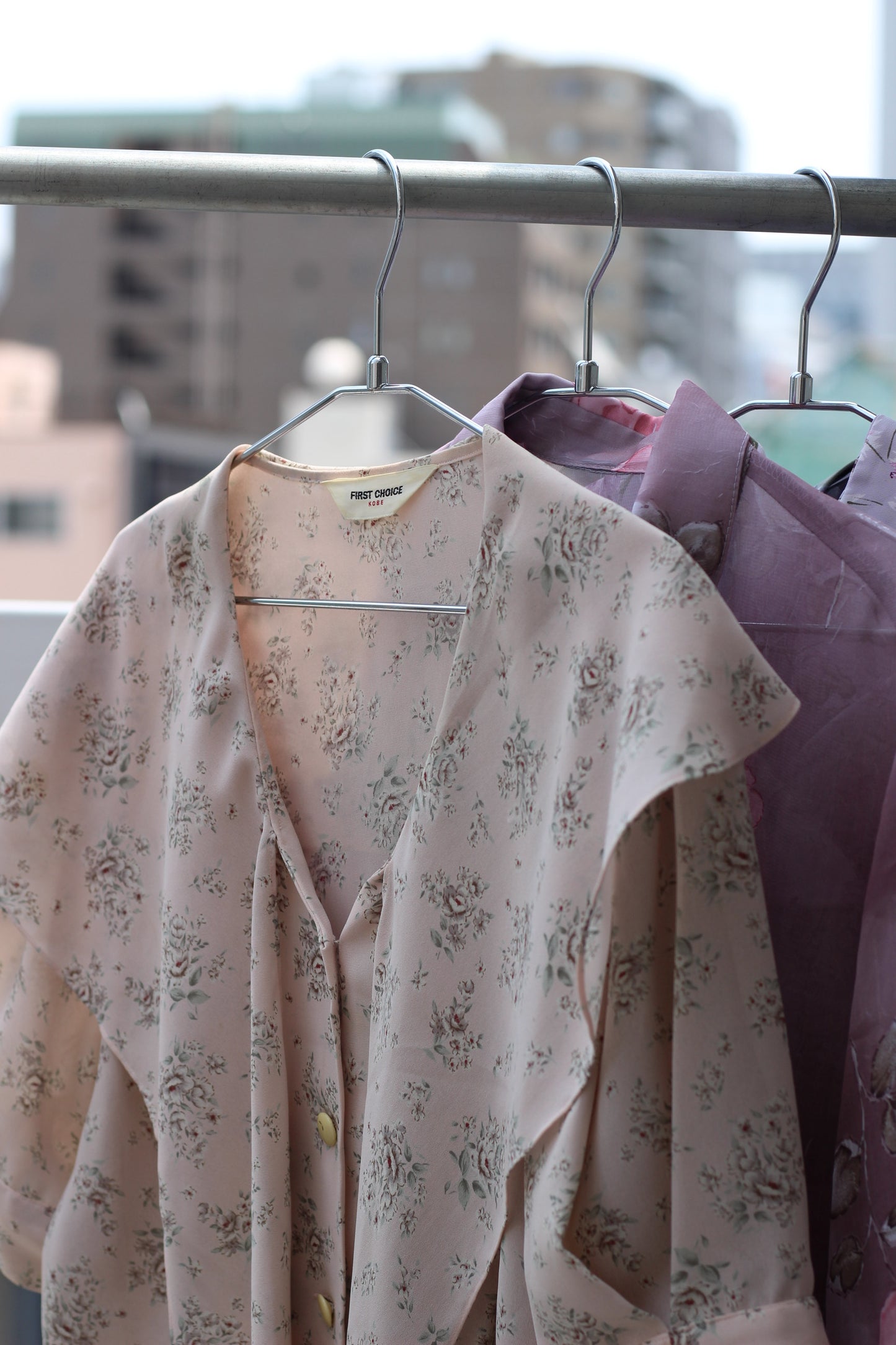 Vintage Pink Purple Flower Short Sleeve Blouse x7点