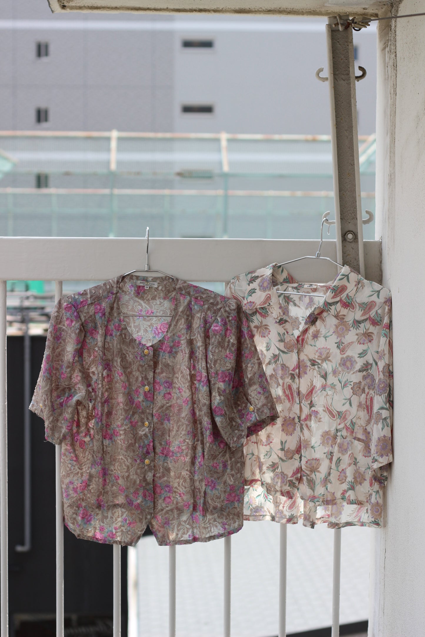 Vintage Pink Purple Flower Short Sleeve Blouse x7点