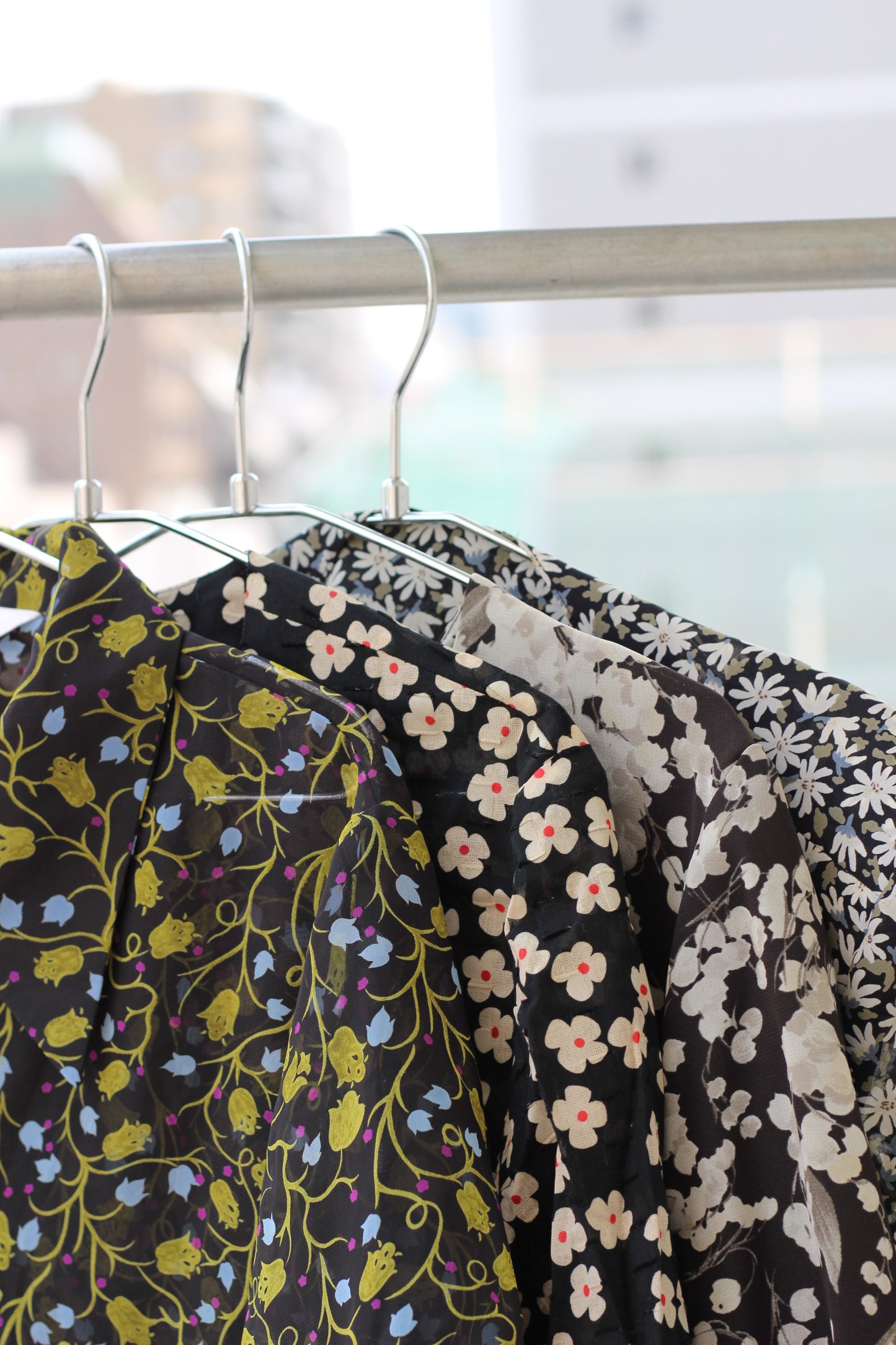 Vintage Black Flower Short Sleeve Blouse x6点