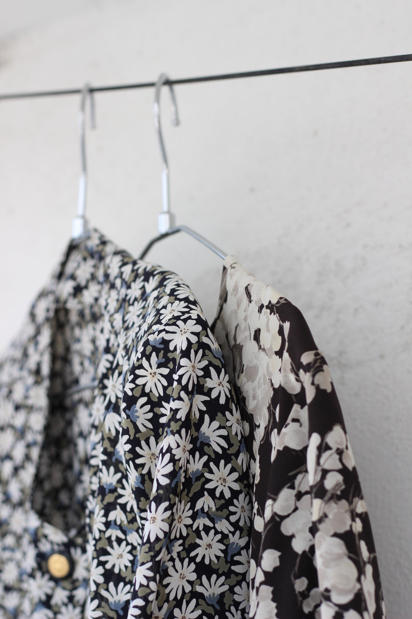 Vintage Black Flower Short Sleeve Blouse x6点