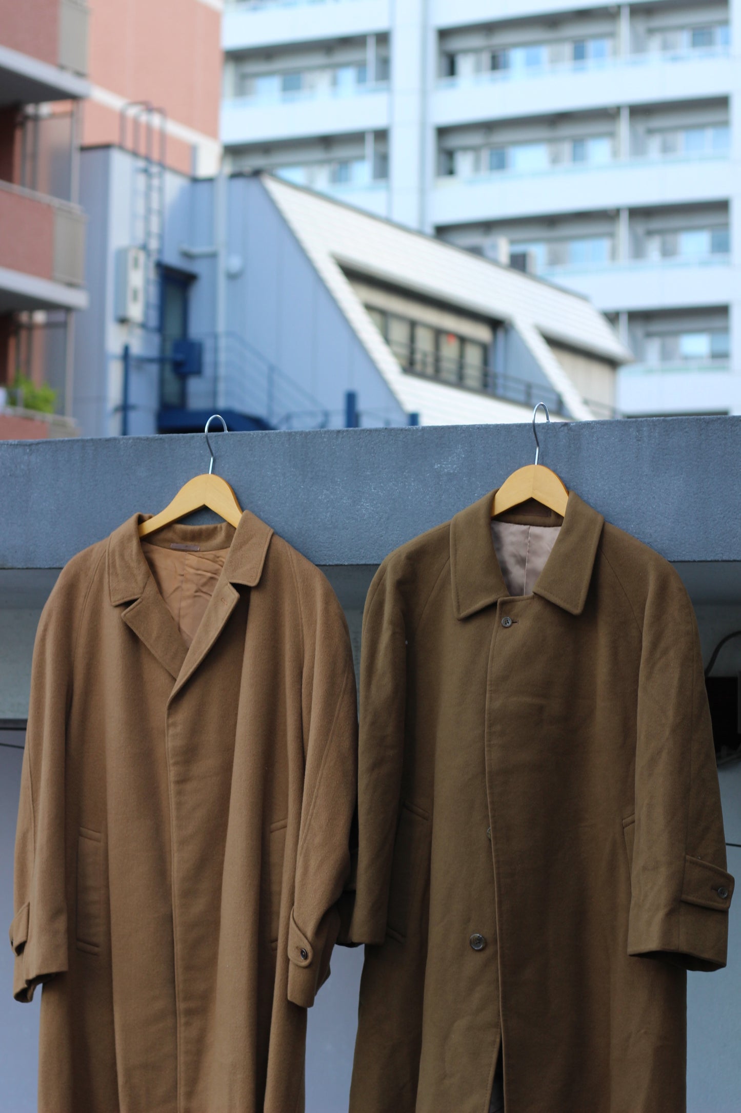 Men's Vintage Made In Italy & Uk Scotland 100% Cashmere Camel & Navy Coatx4点