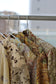 Vintage Yellow Beige Flower Short Sleeve Blouse x6点