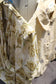 Vintage Yellow Beige Flower Short Sleeve Blouse x6点