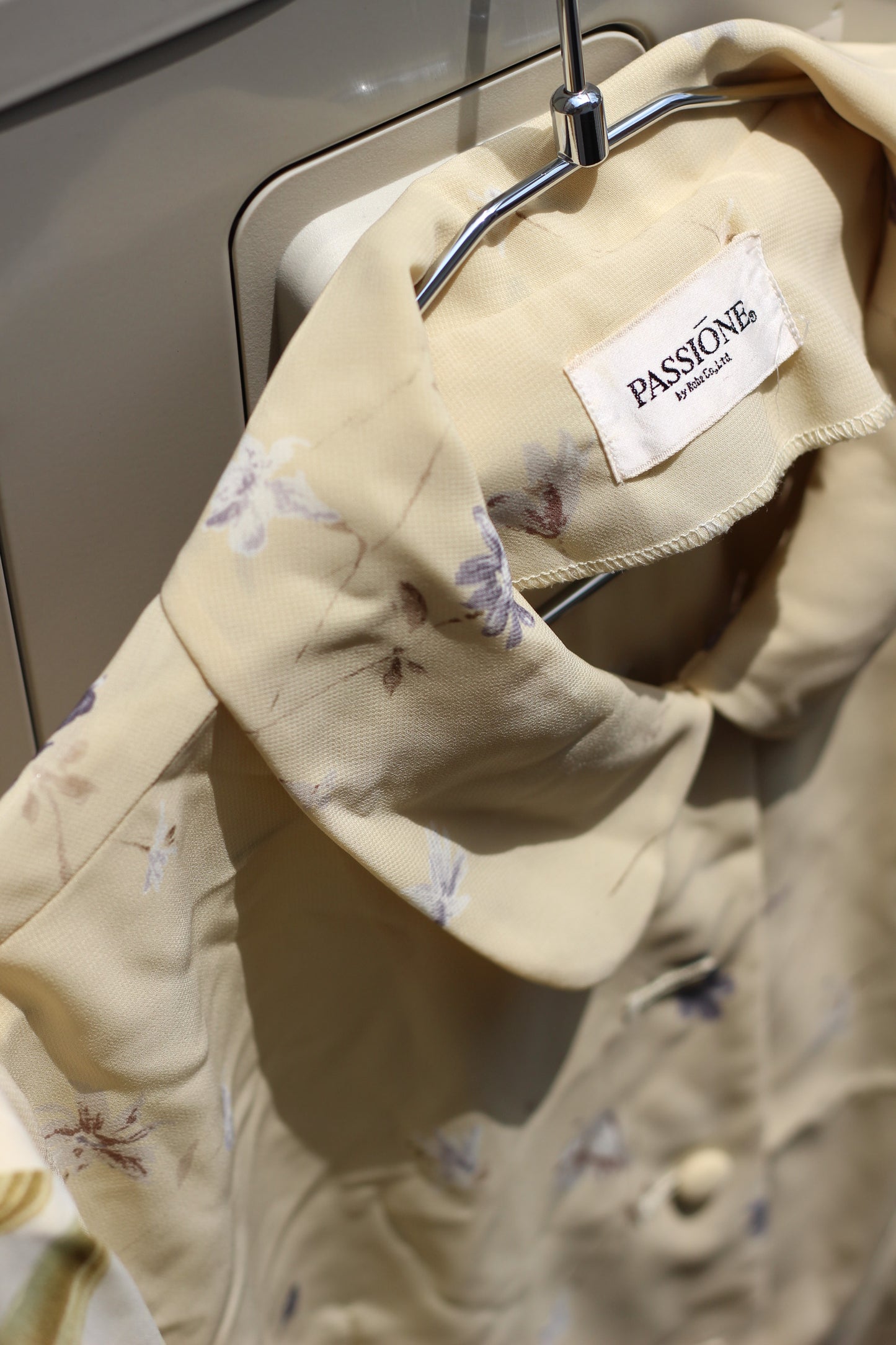 Vintage Yellow Beige Flower Short Sleeve Blouse x6点