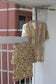 Vintage Yellow Beige Flower Short Sleeve Blouse x6点