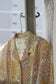 Vintage Yellow Beige Flower Short Sleeve Blouse x6点