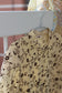 Vintage Yellow Beige Flower Short Sleeve Blouse x6点