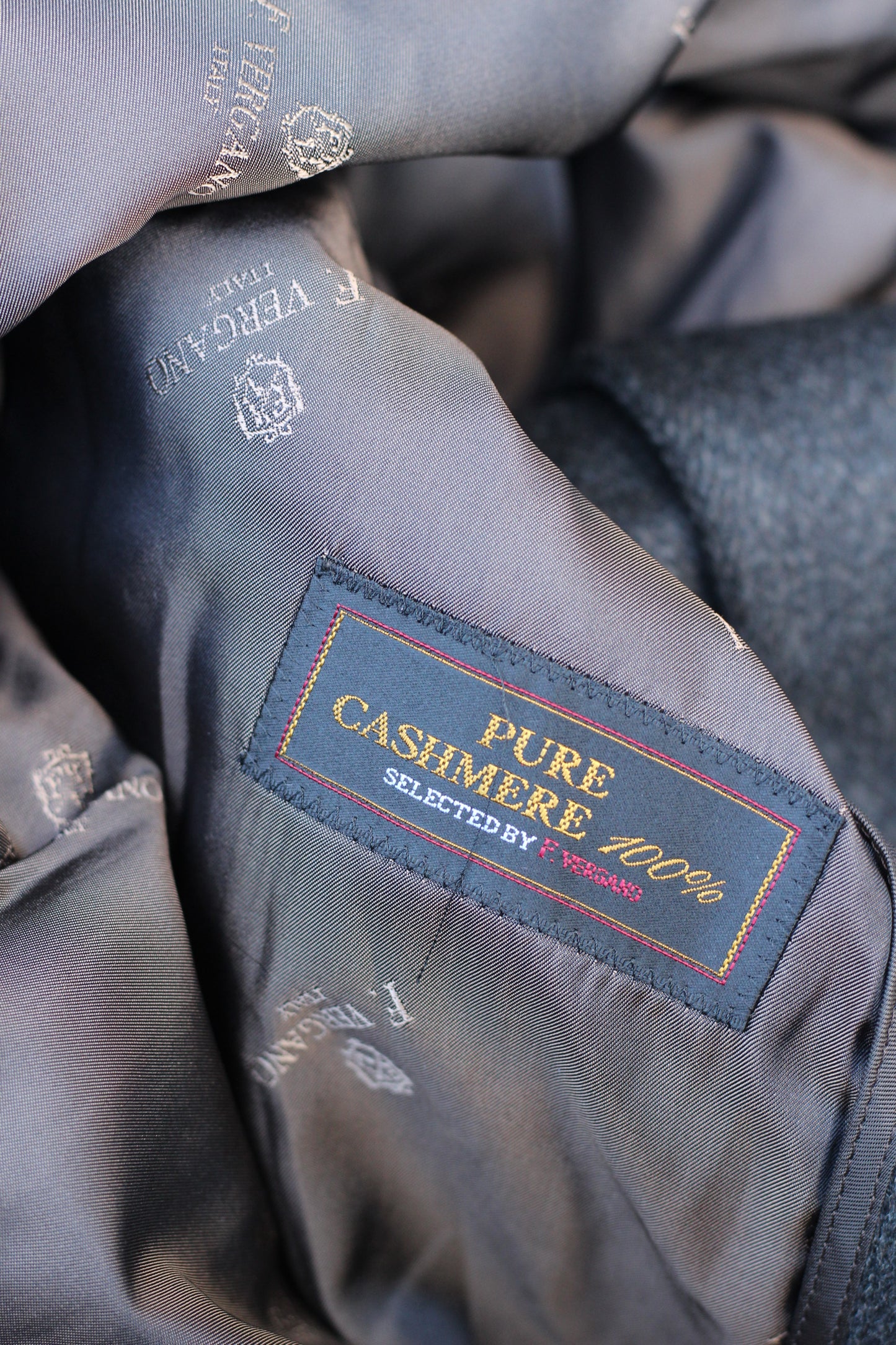 Men's Gray 100% Cashmere Long Coat x2点