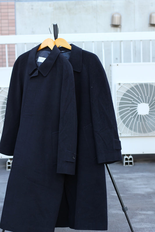 Men's Navy 100% Cashmere Long Coat x2点