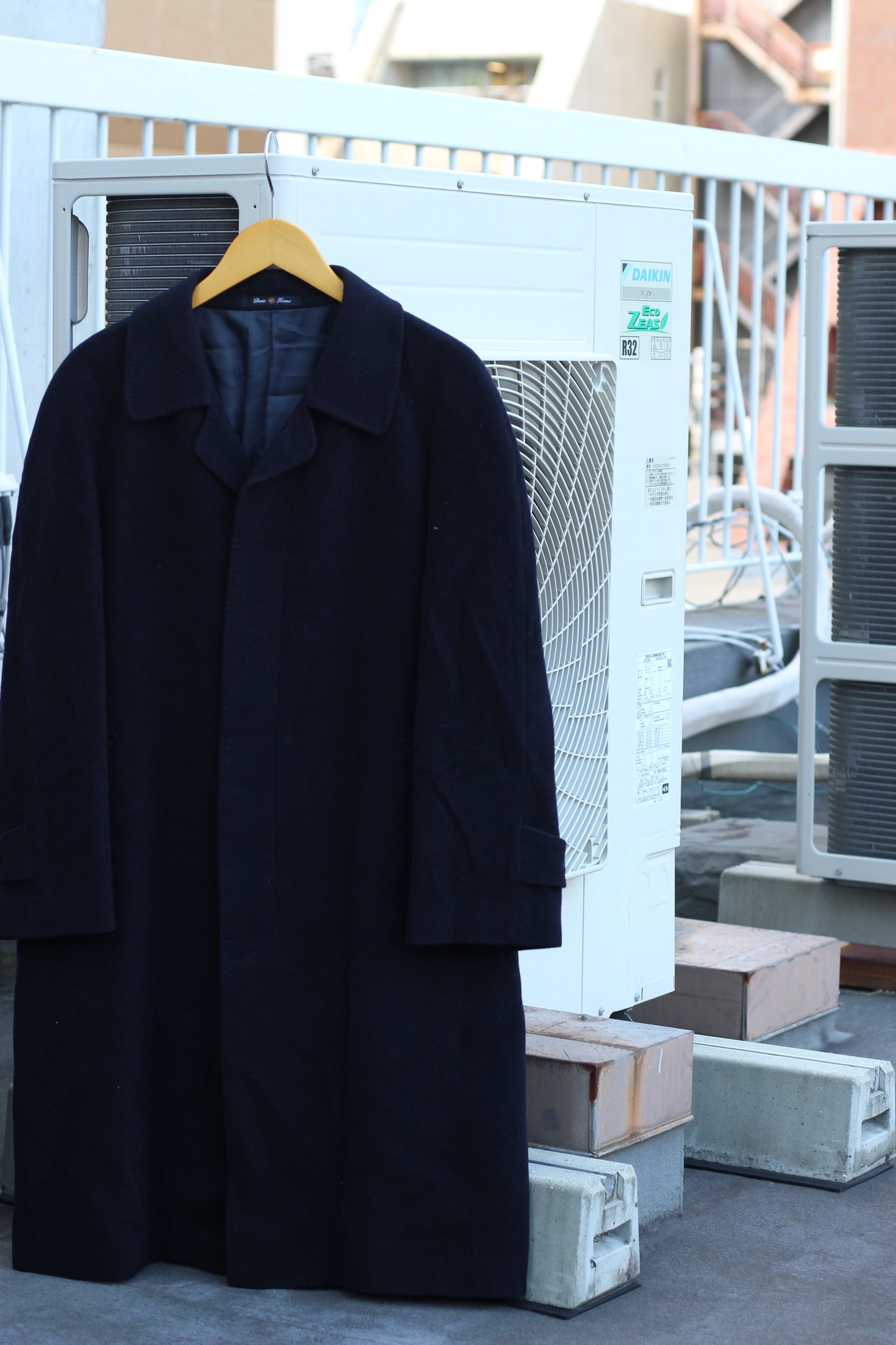 Men's Navy 100% Cashmere Long Coat x2点