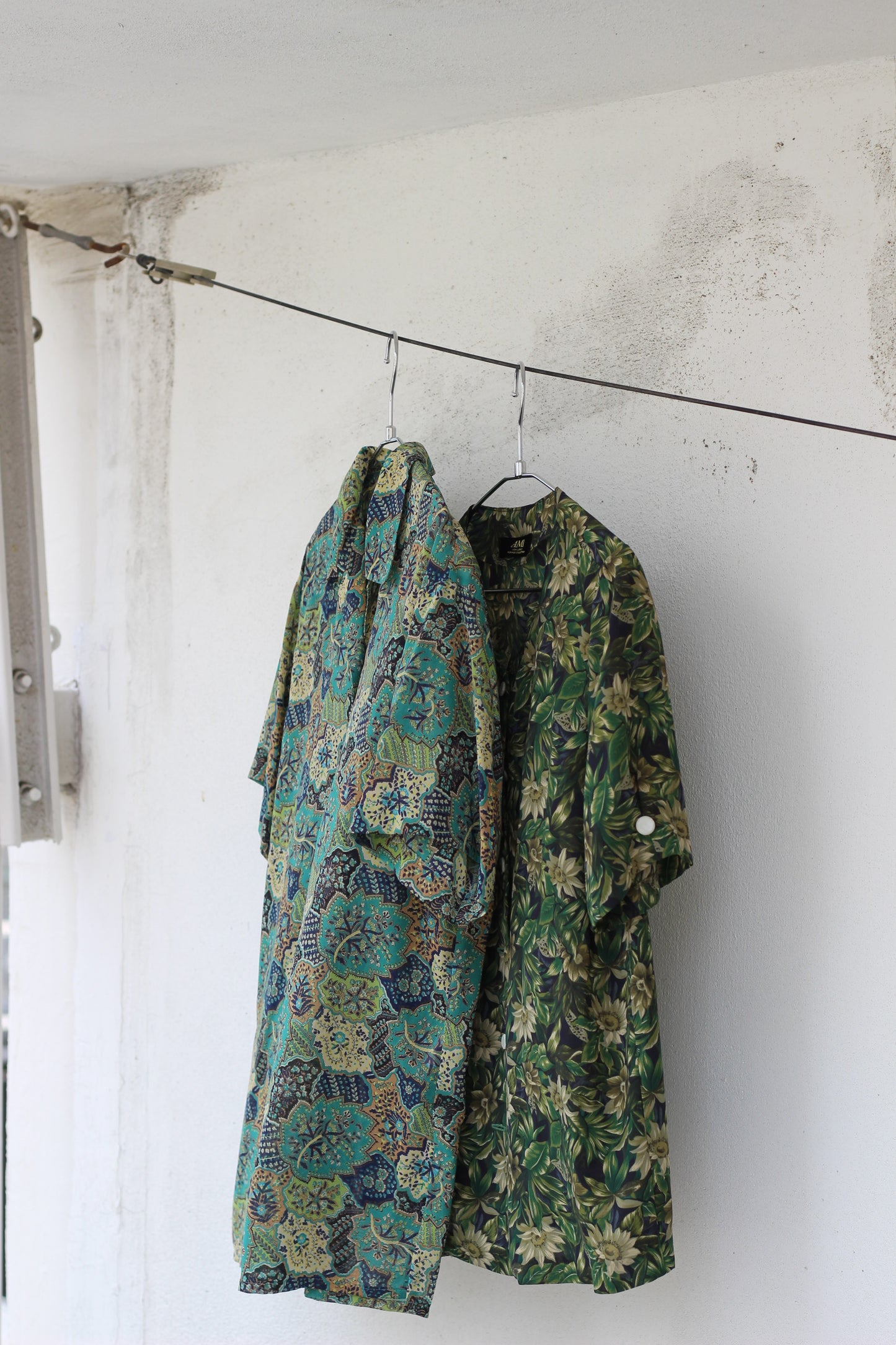 Vintage Blue Green Design Short Sleeve Blouse x7点