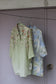 Vintage Blue Green Design Short Sleeve Blouse x7点